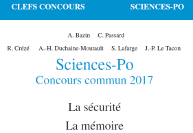 Sciences Po Concours commun 2017 / La sécurité La mémoire